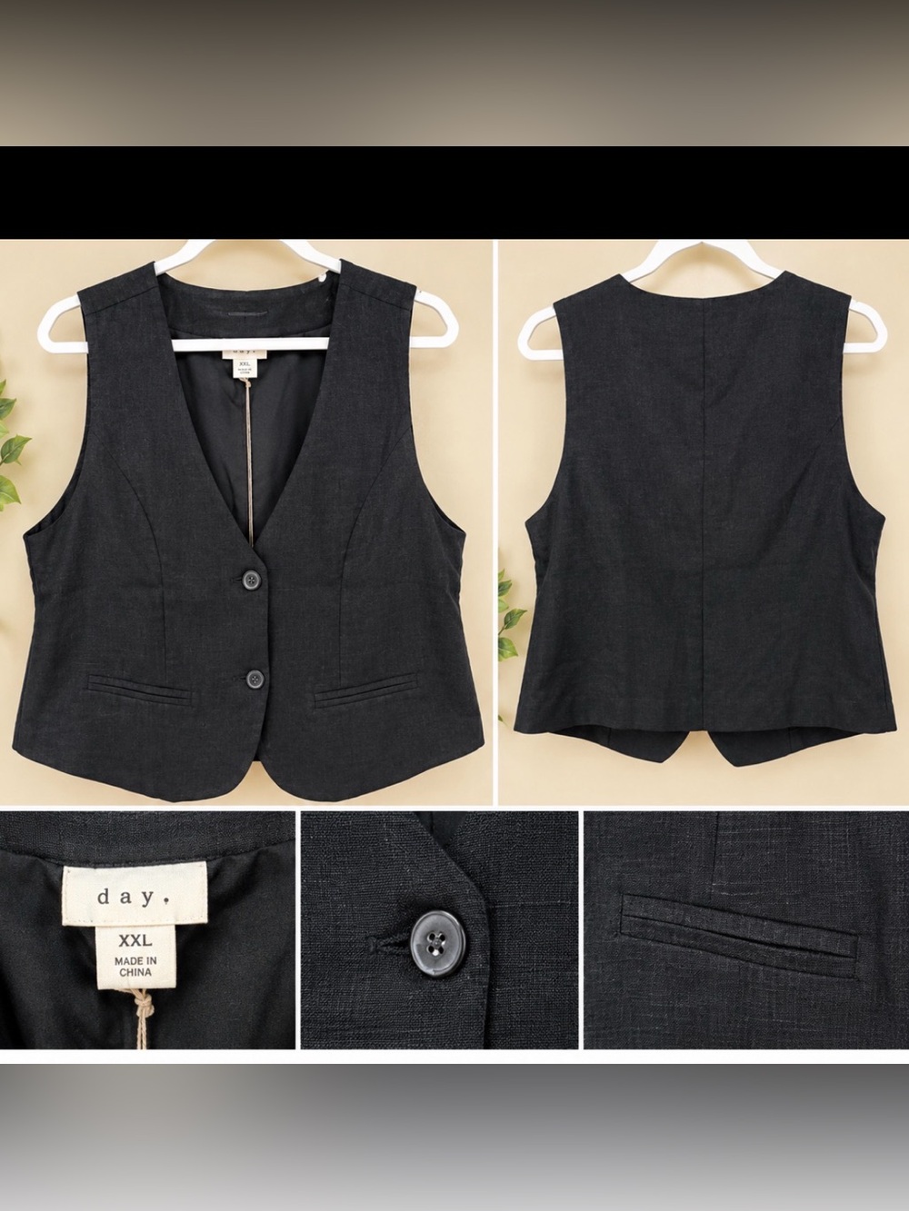 Target Black Tailored Vest with V-Neck